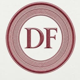 Engraved DF monogram seal
