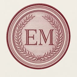 Engraved EM monogram seal