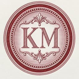 Engraved KM monogram seal