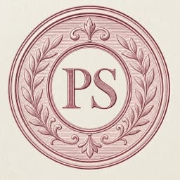 Engraved PS monogram seal